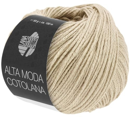 LANA GROSSA Alta Moda Cotolana | Edles Kettengarn aus 45% Schurwolle (Merino superwash), 45% Pima Baumwolle & 10% Polyamid| 50g Wolle zum Stricken & Häkeln | 150m Garn FB 57