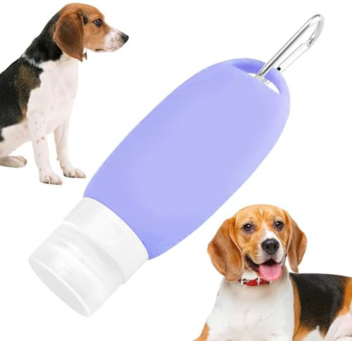 Silicone Travel Bottle 90ml Silicone Leak-Proof Toiletries Travel Bottles for travel, outdoor, GYM and household for Dogs, Outdoor Travel Toiletry Container with Carabiner Leak Proof Travel Bottles