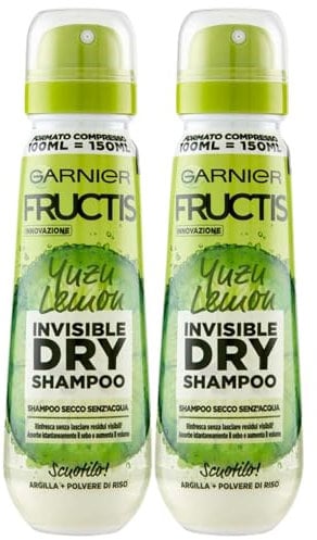 Trockenshampoo, INVISIBLE DRY, Yuzu Lemon. Erfrischt ohne sichtbare Rückstände, absorbiert sofort Talg und erhöht das Volumen. Mit Ton + Reispulver 100 ml (2 Einheiten)