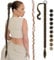 FESHFEN Braid Extensions Pferdeschwanz Verlängerung mit Haargummi, 85 cm Lang Ponytail Geflochten Zöpfe Kunsthaar Haarverlängerung Braun Gemischt Hellbraun Zopf Haarteil für Damen
