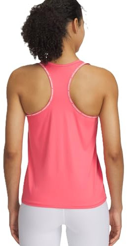 Under Armour Women's Tech Knockout Tank, Ultra-Light and Breathable Running Vest, Athletic Sleeveless Tank Top for Women, Super Pink / / White, LG