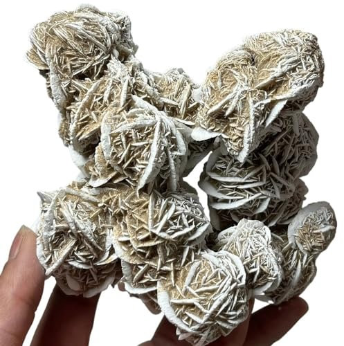 AtkitS Cluster di Pietra Naturale di Rosa del Deserto, grappolo di Cristal di Quarzo, Pietra Minerale Home Decor(50-100g)
