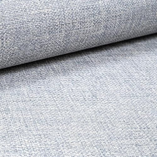 SOPHIE LAURENCE Adana Grey Linen Effect Wallpaper - Metallic Shimmer, Textured, Scrubbable, Paste The Paper, 0.53m x 0.53m Sample, Coverage 5.32sqm, Suitable for Any Room, Made in Belgium