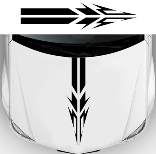 Adesivo a strisce per cofano auto Auto Racing Flame Stripes Adesivo Grafica in vinile Decalcomania decorativa per auto/camion/SUV(Nero)