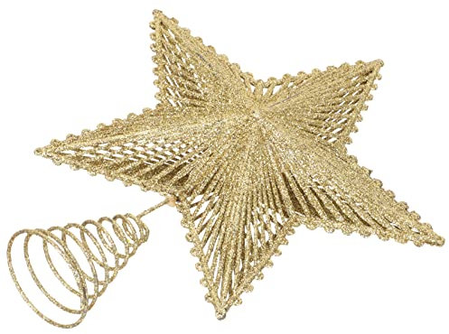 Iplusmile Adorno para Árbol De Navidad con Estrella Dorada Brillante - Decoraciones para Fiestas Navideñas y Interiores