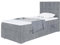 MEBLINI Boxspringbett mit Bettkasten - Gepolstert Einzelbett mit Matratze und Topper - Polsterbett mit Stauraum - Bett mit Kopfteil - Stauraumbett - Lukas - 100x200 Rechts - H4/Grau Samt