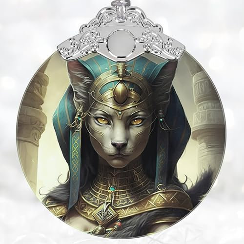 Christmas 2024 Ornament, Christmas Decoration, Stained Glass Christmas Tree Ornaments, Christmas Ornaments Clearance, 2024 Gift Ornament, Xmas Gift for Friend Family Coworker - Egyptian Goddess Bastet