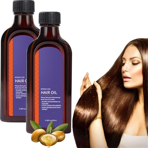 Olio Marocchino Olio Per Capelli Viola, Olio Essenziale Per Capelli Viola, Olio Per Capelli Moroccan Oil Da 100 Ml, Idratante Volumizzante, Essenziale Per Capelli Morbidi (2pcs)