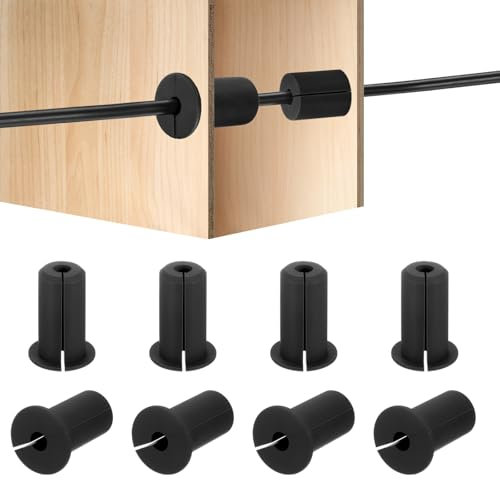 HiPicco 8Pcs Wall Grommets for Cables 3/4-Inch Silicone Cable Wall Bushing Feed Through Cable Routing Kit Accessories Wall Cable Pass Through for Ethernet with 7mm Hole, Black