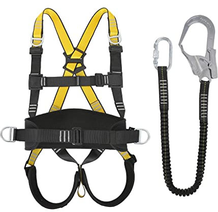 Lavoro aereo Sss, kit Sss, imbracatura di protezione anticaduta con corda da 80 cm per l'intera costruzione del corpo con cintura e imbottitura aggiuntiva/stile 1/gancio singolo (stile 1 gancio singo