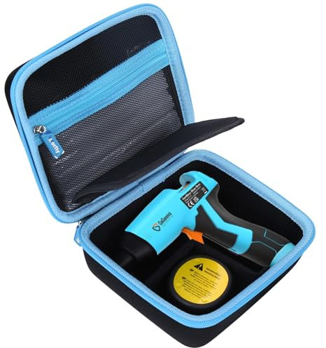 worfty Storage Case for GoGonova Cordless Glue Gun, Hard Waterproof Carrying Case for GoGonova 15s Fast Preheating 2Ah 4V Cordless Hot Glue Gun with Glue Gun Sticks Pocket, Pink, Case Only (Blue)