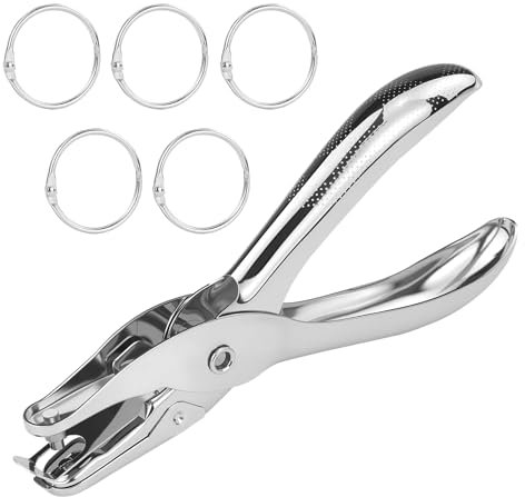 1 punzonatrice singola, 3 mm, pinza per fori rotondi, pinza in metallo, pinza per fori di precisione, argentata, pinza per fori, per carta, foto, biglietti di auguri, biglietti di auguri
