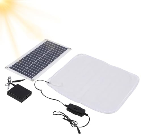 100W Solar Haustierheizung - wasserdichte Wärmematte für Katzen und Hunde, einstellbares Erwärmungsbett für den Winter | 12-V-Elektroheizung, batteriebetriebenes warmes Haustier-Bettladegerät, beheizt