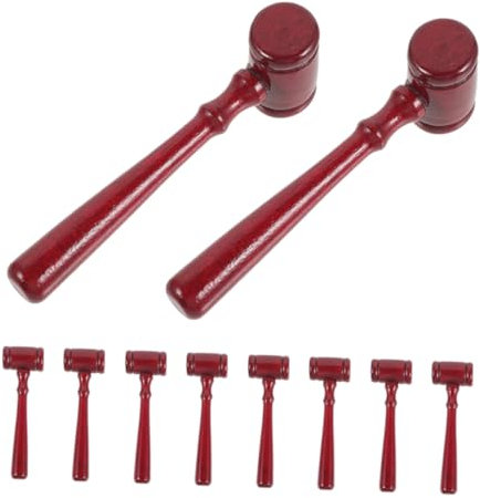 HOODANCOS 10pcs Traditional Style Judge's Hammer Redwood Court Hammer Lawyer Gavel Gavel for Judge Legal Decor Party Favors