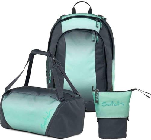 Satch Air Pencil Slider Edition Schulrucksack Set 3tlg. inkl. Sporttasche (Gradient Mint)