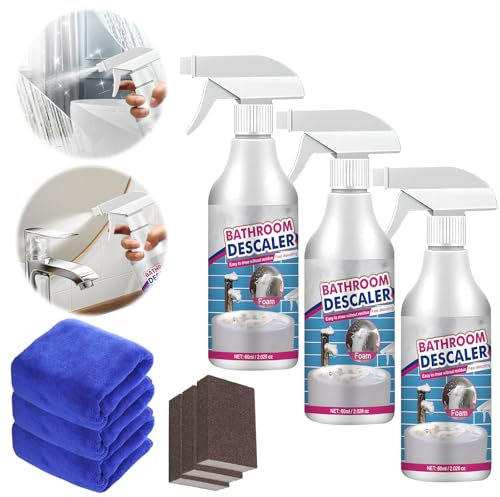 Nettoyant Salle de Bain, Nettoyant Anti-Calcaire pour Cabine de Douche, Produit d'Entretien Multi-Surfaces Pour WC Toilettes Égout Salle de Bains Nettoyage - 100 ml (3)