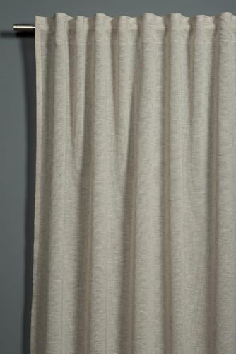 Sehlbach Fertiggardine mit Gardinenband, Leinenoptik, Beige, 140 x 175 cm Gardinen, Blickdicht, Lichtdurchlässig, Vielseitig Kombinierbar, Öko-Tex Zertifiziert, Einfach Befestigen