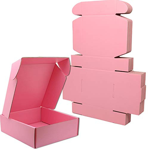 Cenoid Petite Boîte en Carton d'expédition 20 x 20 x 10 cm, Rosa, Carton pour Emballage Cadeau Envoi Colis (Lot de 25)
