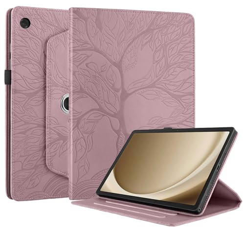 Succtopy Hülle für Samsung Galaxy Tab A11+/A11 Plus 11 Zoll 2025 SM-X230 SM-X235 SM-X236B PU Leder 360°Drehbar Multi-Winkel Schutzhülle mit Standfunktion und Stifthalter Hülle Rose Gold