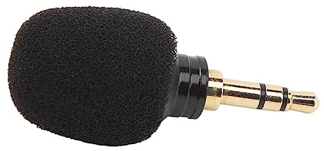 Tbest Mini Condenser Microphone High Sensitivity Noise Canceling Omnidirectional 3.5mm Plug Tiny for Live Streaming Recording Computers Cameras Sound Cards Aluminum Alloy ABS