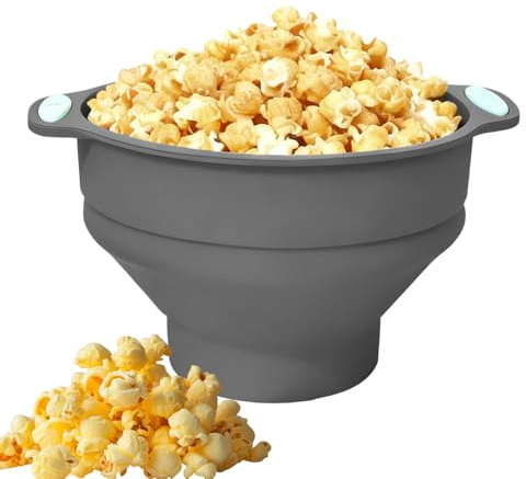 Mikrowellen-Popcorn-Maker – mit Griff, 9,8 x 8 x 2,4 cm, Silikon-Faltschüssel für Kinder, Teenager, Erwachsene, Filmabend, Zuhause, Büro, Wohnung, Party, Familienfeiern, Picknick