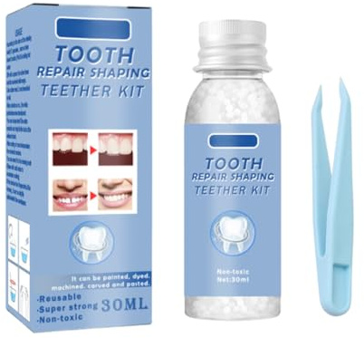 JHAZUN Otturazione Dentale Provvisoria Kit, Cemento Modellabile per Denti Falsi e Riparazioni Emergenza, Adatto per Costumi Halloween, Facile da Usare a Casa, Confezione Singola