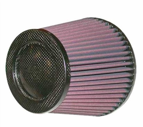 K&N High-Flow Original Lifetime Universal Air Filter - Carbon Fiber Top: High Performance, Premium: Flange Diameter: 5 In, Filter Height: 5.625 In, Flange Length: 1 In, Shape: Round Tapered, RP-5113