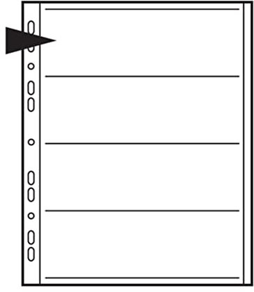 Kenro Transparent Negative Pages for Ringbinder for 4 Strips of 120 Roll Film Pack of 100 - KNF16