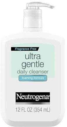 Neutrogena Ultra sanfte tägliche Gesichtsreinigung für empfindliche Haut, ölfrei, seifenfrei, hypoallergen und nicht komedogen schäumende Gesichtsreinigung, 380 ml