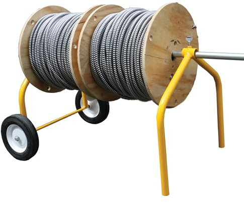 Rack-A-Tiers The E-Z - Wire Spool Rack on Wheels, Wire Spool Holder, Wire Dispenser, Wire Reel Caddy, Wheeled Cable Dispenser, Electrical Wire Spool Rack, Wire Pulling Rack (Big E-Z)