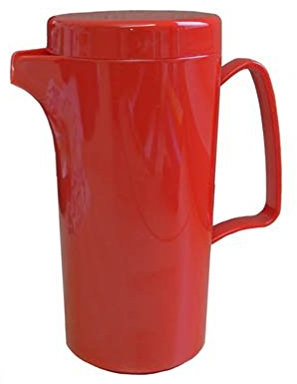 Saftkanne mit Deckel, 600 ml, rot - Wasserkanne Milchkanne Getränkekanne