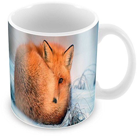 Fabulous Mug renard roux dans la neige animaux mignon