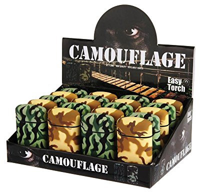 Easy Torch Turbo Camouflage-Feuerzeug, winddicht, nachfüllbar, verschiedene Farben
