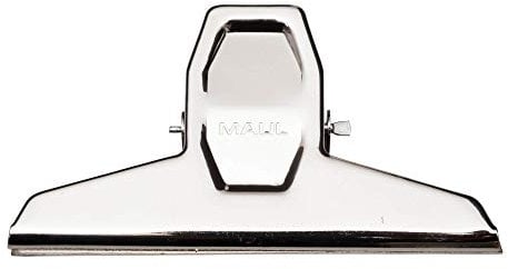 MAUL Papierklemmer MAULpro aus Metall (2 Stück) | Klemmer mit breitem Verschlussclip 12,5 cm und Klemmweite 3 cm | Gadget für Haushalt, Küche und Büro | geeignet für DIY Projekte | Silber