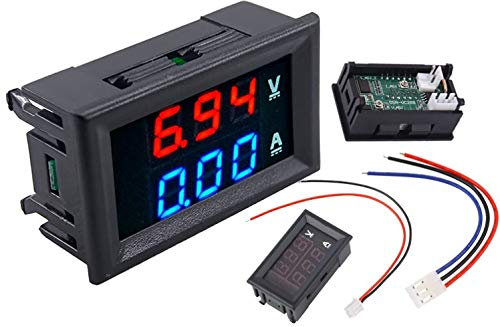 DC voltímetro amperímetro Azul 100V 10A + LED rojo voltímetro digital doble amplificador calibre