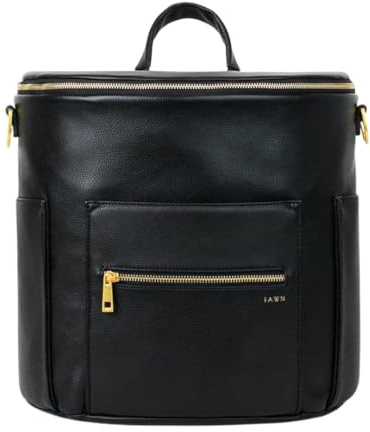 FAWN DESIGN The Original Diaper Bag, Faux Leather Diaper Bag Backpack, Vegan Leather, Large Capacity Baby Bag for Mom