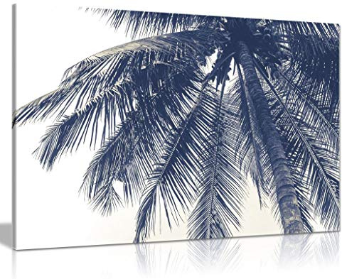 Black & White Coconut Tree Canvas Wall Art Picture Print (36x24)
