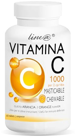 Vitamine C Line@diet| 60 comprimés à croquer | goût orange| haut dosage | antioxydant