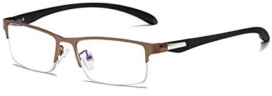 Letuwj Unisex Leicht Schutzbrille mit Blaulicht-Filter Halber Rahmen Anti-Blaulicht Anti-Blaulichtbrille Bronze one Size