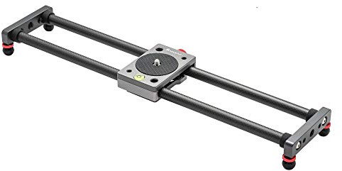ANNSM 16 inches/40cm Mini Table Top Video Camera Slider Carbon Fiber Rail Rods for Smartphone iPhone Samsung DSLR Sony Canon Nikon Loading up to 11 lbs /5Kgs