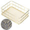 Fdit Aufbewahrungskorb, 17 x 12 x 6cm Schmiedeeisen Maschendrahtkorb Goldener eiserner Aufbewahrungskorb Drahtgeflecht-Schreibtisch-Organizer Schmiedeeisen Makeup Aufbewahrungsbox für Zuhause