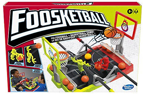 Hasbro Foosketball Game, The Foosball Plus Basketball Shoot and Score Shoot and Score Not Searched Tabletop Game for Kids Ages 8 and Up, for 2 Players, English and French Version
