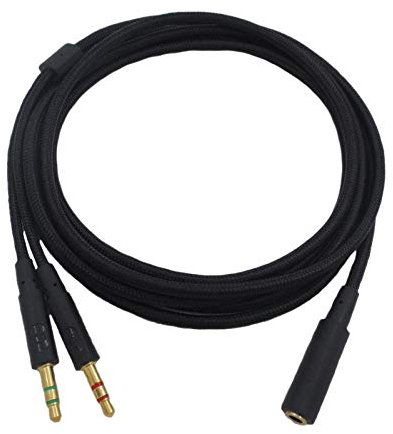 Katigan Casque de Jeu Universel 2 en 1 3,5 Mm - Cable D'Extension pour HyperX Cloud II/Alpha- / Cloud Flight/Core Casque