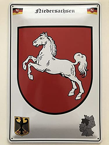 Metall Schild 20x30cm Niedersachsen Wappen Blechschild