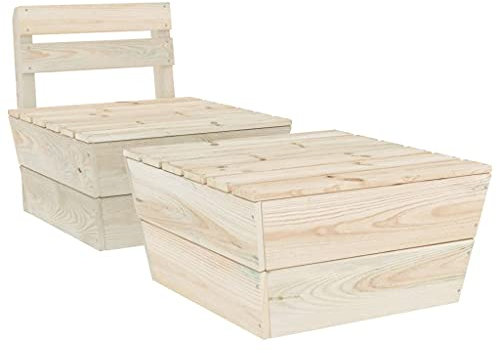 Gartentisch in Holzoptik 2 STK für Terrasse und Wohnzimmer, Beistelltisch, Gartenmöbel Tisch, Terrassentisch, Lounge Palettenmöbel, Imprägniertes Fichtenholz, 60 x 60 x 30 cm