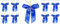 CaPiSo 12 Stück Schleifen 14x16 cm Geschenkschleife Weihnachtsbaum Schleife Weihnachten Satinschleife Satin mit Goldrand Weihnachtsdekoration Adventsgesteck (Satin Blau)