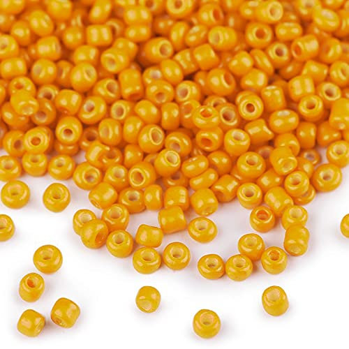 Rocailles Glasperlen 50g 2mm Rocaillesperlen Perlen fädeln Schmuck basteln, Farbe:sonnengelb
