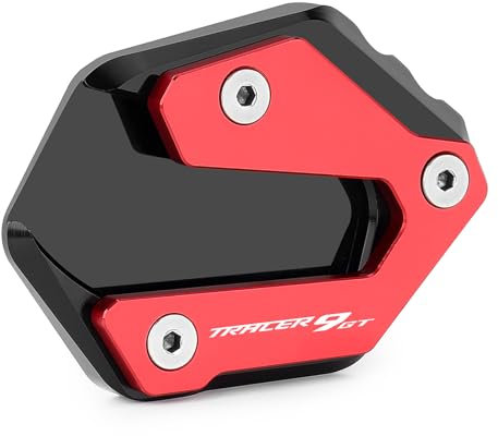 CXEPI Motorrad Seitenständer Vergrößern Fuß-Verbreiterung Ständer Platte Pad für TRACER 9 GT TRACER 9GT 2021 2022 2023 2024,Rot