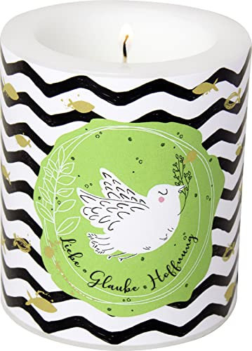Ihr - CKM 861820 - Windlicht, Liebe, Glaube, Hoffnung, 9cm x 10,5cm, Brenndauer 50 Stunden