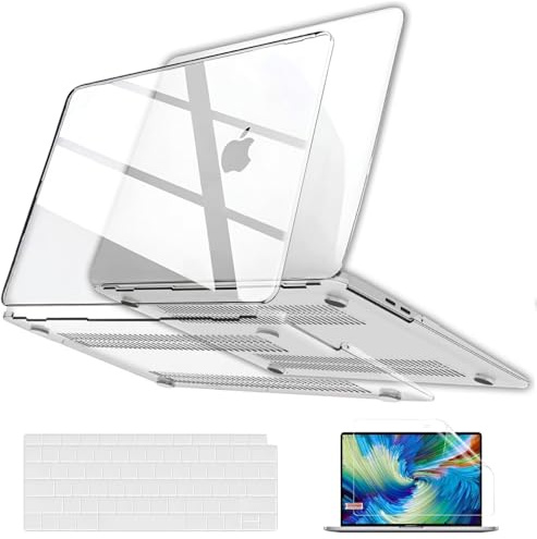 GVTECH Hülle kompatibel mit MacBook Air 13 (2010-2017) (A1369/A1466), Hartschalen-Schutzhülle mit Tastaturabdeckung, Displayschutzfolie, Klar